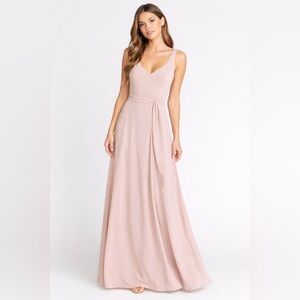 Show Me Your Mumu Blush Pink Maxi Dress Bridesmaid Flowy V-Neck (NWOT)